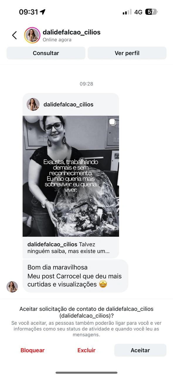 Depoimento de @dalidefalcao_cilios